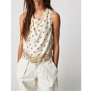 Free People Silas Printed Cowlneck Top. 
NWT